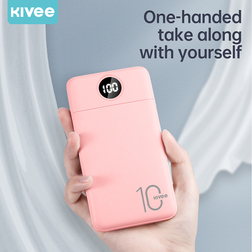 มุมมองเพิ่มเติมของสินค้า KIVEE พาวเวอร์แบงค์ ของแทั 10000mAh Powerbank แบตสำรอง เพาเวอร์แบงค์ สีสันสดใส ของแท้100% power bank