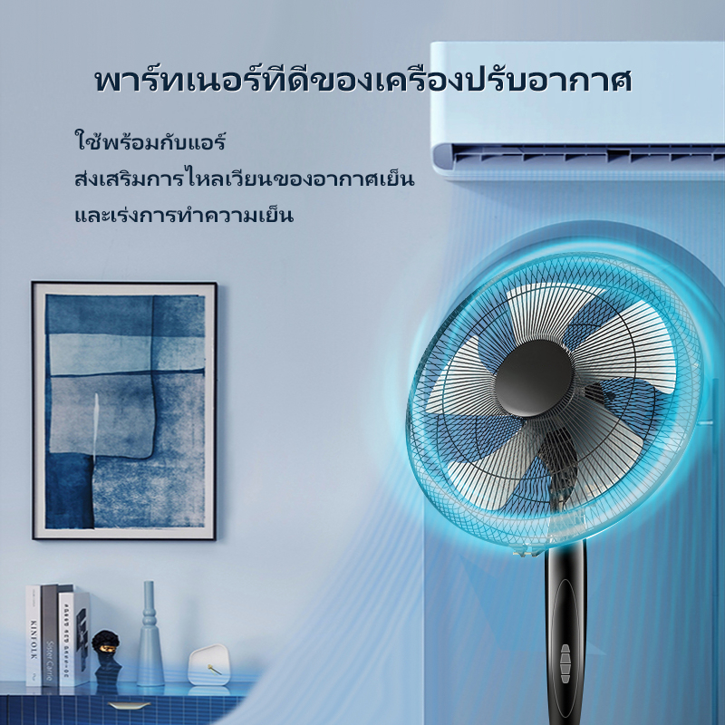 เกี่ยวกับ Yotex พัดลม พัดลมตั้งพื้น พัดลมไฟฟ้า 5 ใบพัด ขนาด 16 นิ้ว ปรับระดับได้ พัดลมอุตสาหกรรม Electric fan floor fan household