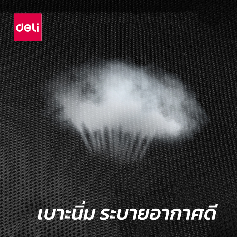 Deli เก้าอี้สำนักงาน เก้าอี้ออฟฟิศ นั่งทำงาน ที่นั่งผู้บริหาร ระบายอากาศดีเยี่ยม ที่วางแขนพับได้ ปรับความสูงได้ เก้าอี้สีดำ เกรดพรีเมี่ยม เก้าอี้ Office Chair