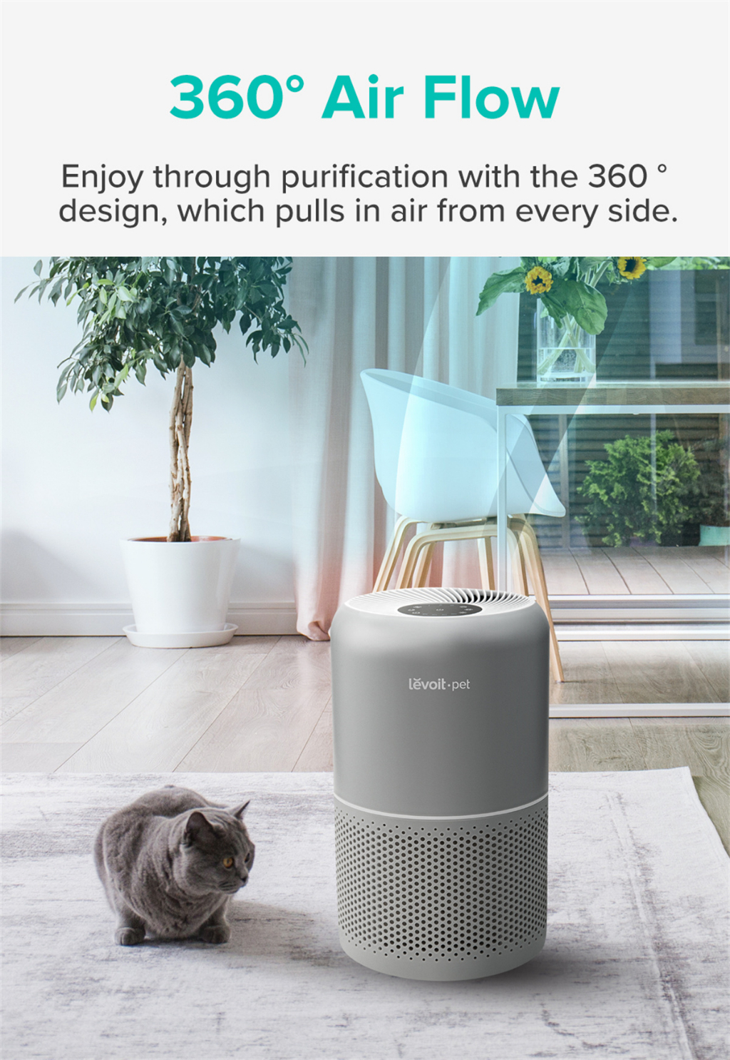 เกี่ยวกับสินค้า Levoit Core P350 Pet Air Purifier กรองฝุ่น PM2.5 เครื่องฟอกอากาศ จอสัมผัส เสียงให้ต่ำถึง 24dB กรองอากาศ 40 ตร.ม สัตว์เลี้ยง ฟอกขน กำจัดกลิ่น ประกัน 2 ปี ผ่อน 0%