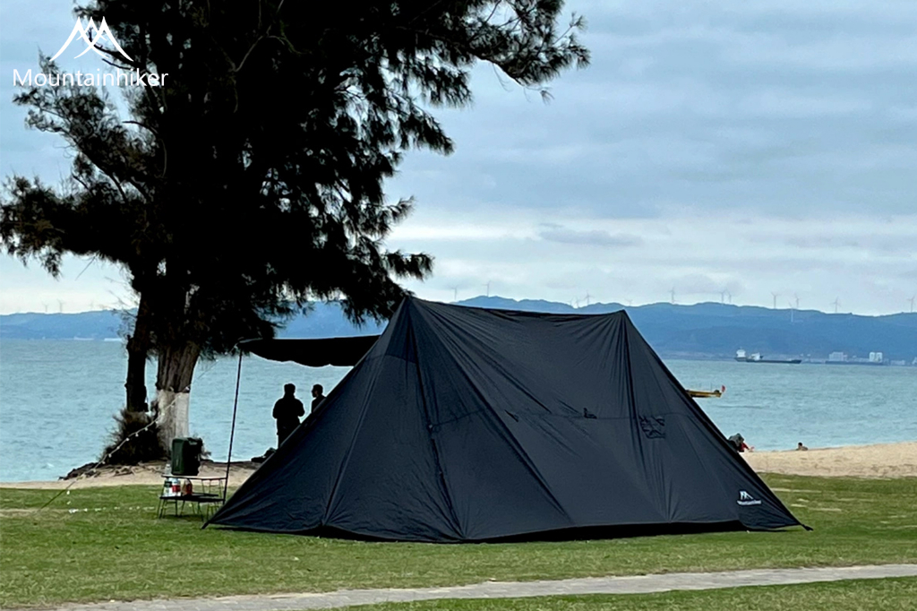 Mountainhiker Awning Tent เต็นท์ทรงกระโจม 2 ยอด จัดวางของได้อิสระ แข็งแรงทนทาน ดัชนีการกันน้ำ PU3000mm ใช้งานประมาณ 10-15 คน ขนาด 555x330x240cm