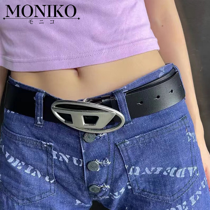 ภาพประกอบคำอธิบาย MONIKO ผู้หญิง เข็มขัดพังก์ ปรับได้ เข้ากับทุกการแต่งกาย หัวเข็มขัด ลายตัวอักษร D กางเกง ตกแต่ง หนัง PU เข็มขัดเอว