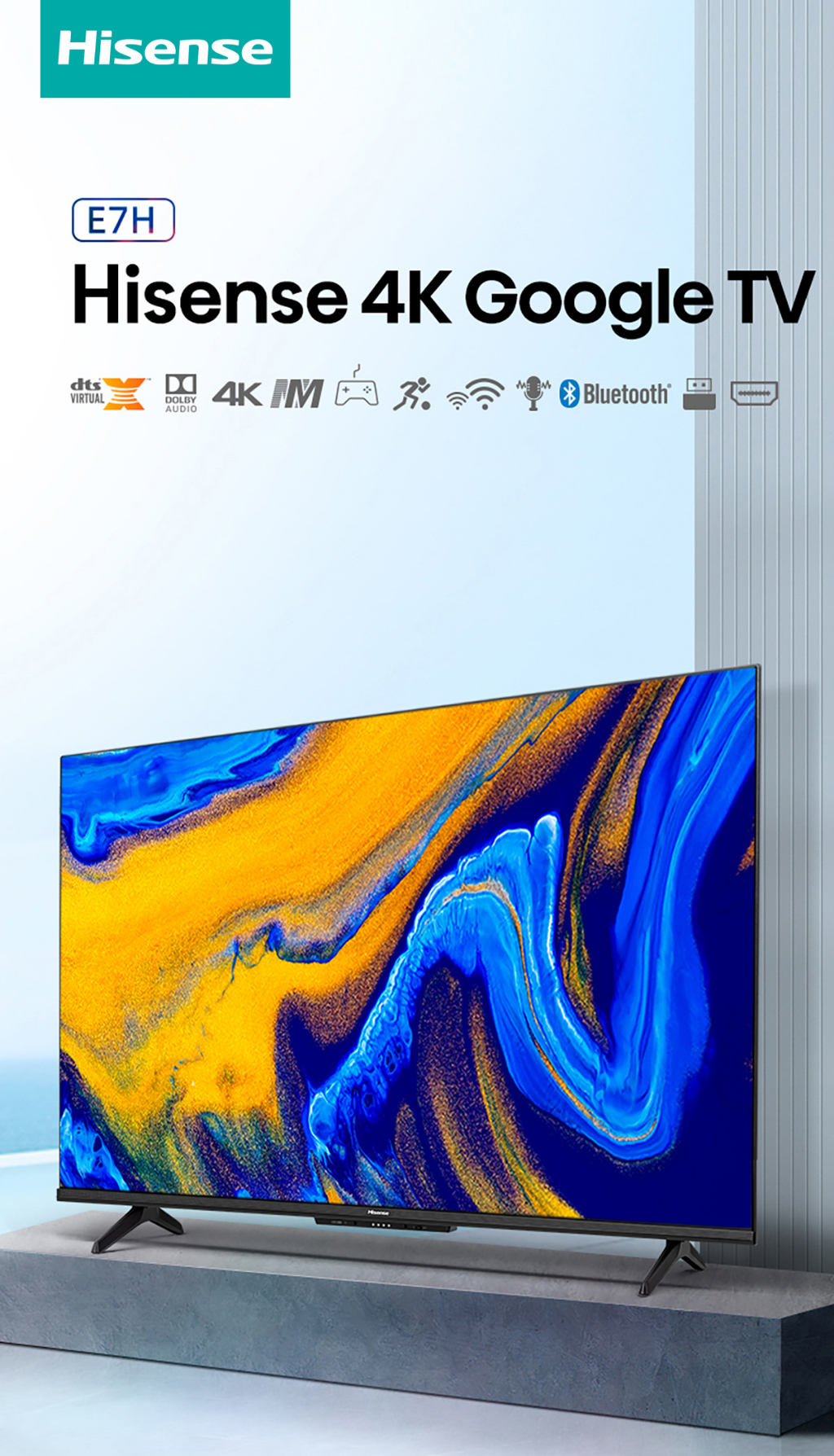 ภาพประกอบของ Hisense TV 50E7H ทีวี 50 นิ้ว 4K UHD Google TV/DVB-T2 / USB2.0 / HDMI /AV / ปี 2022 Hand-free voice control