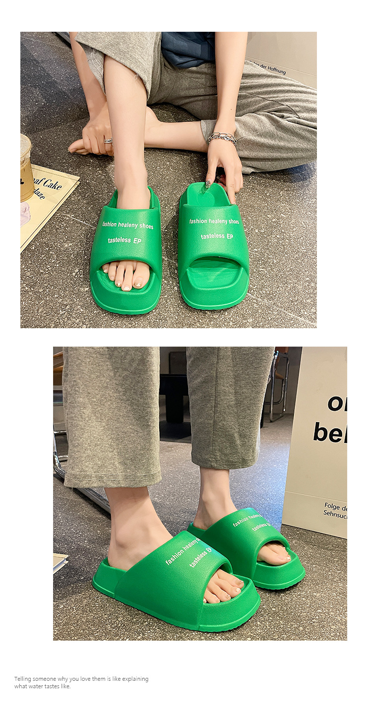 ภาพที่ให้รายละเอียดเกี่ยวกับ QiaoYiLuo ครัวเรือนในร่ม EVA หนาอาบน้ำก้นนุ่มกันลื่นรองเท้าแตะและรองเท้าแตะเวอร์ชั่นเกาหลี