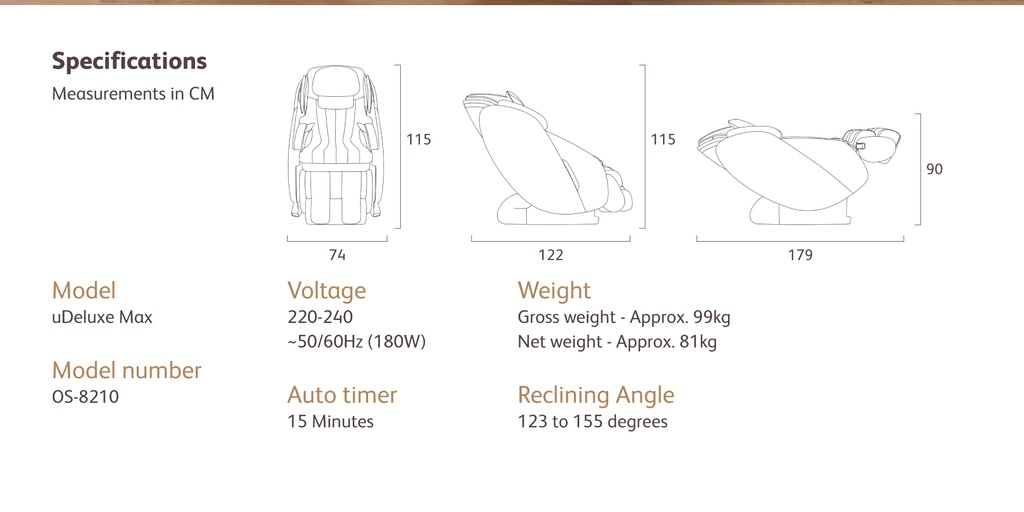 OSIM uDeluxe MAX Massage Chair เก้าอี้นวดไฟฟ้า โซฟานวดไฟฟ้า ลดอาการปวดเมื่อย คลายกล้ามเนื้อดีเยี่ยม ผ่อนคลายความเหนื่อยล้าขั้นสุด