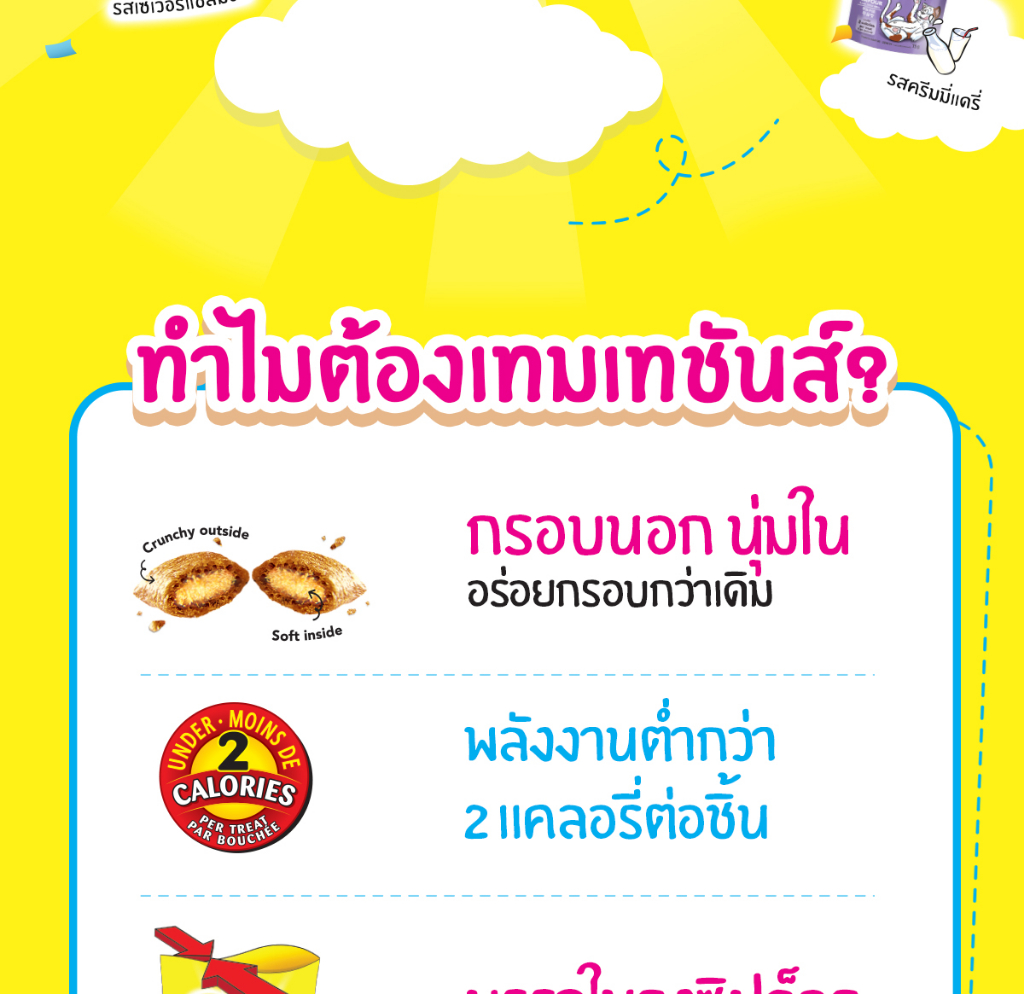 มุมมองเพิ่มเติมเกี่ยวกับ TEMPTATIONS ขนมแมว - ขนมแมวกรอบนอกนุ่มในสำหรับแมว - 75 กรัม (5 แพ็ก)