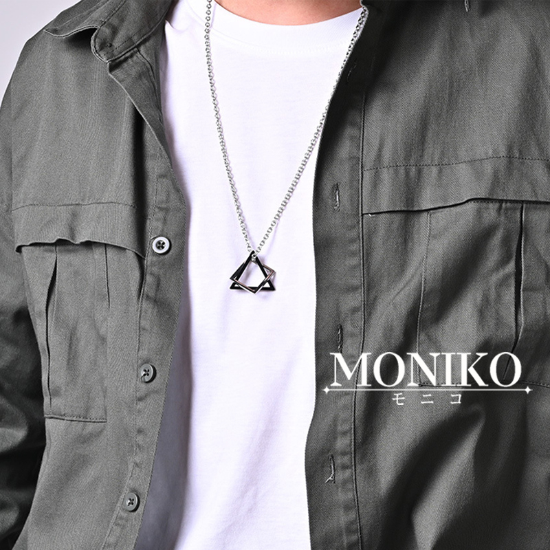 MONIKO สร้อยคอสร้อยคอจี้เหล็กไทเทเนียมรูปเรขาคณิต สไตล์ฮิปฮอป | Shopee ...