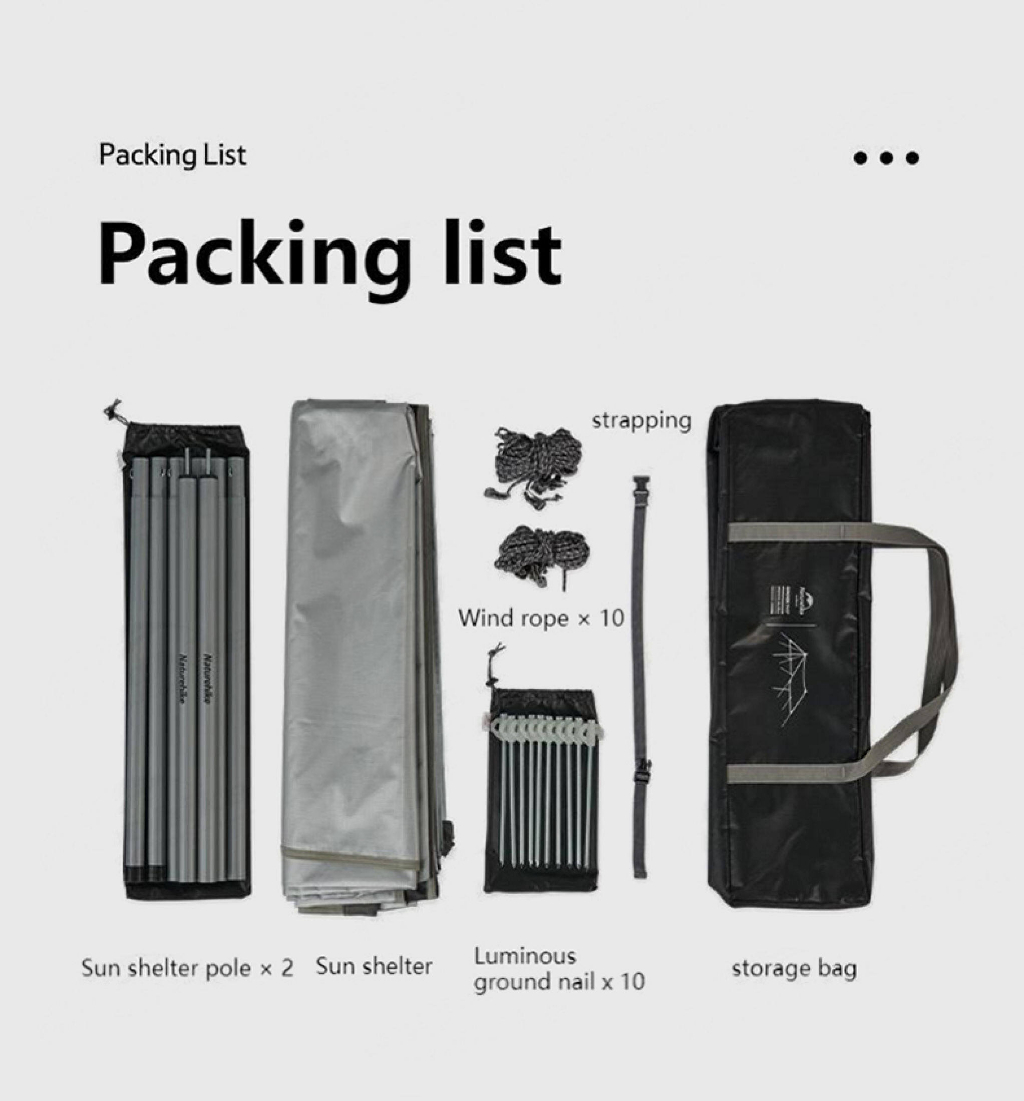 Naturehike เต็นท์กันแดด สำหรับหลายคน เต็นท์กันฝน น้ำหนักเบา ตั้งแคมป์กลางแจ้ง