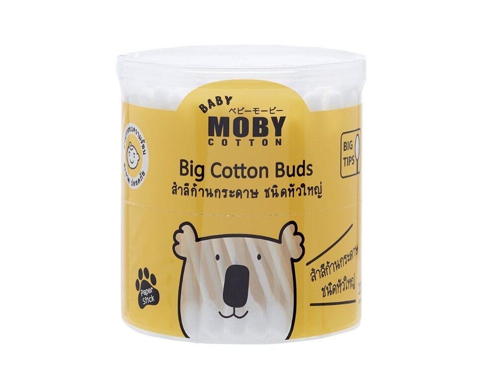 มุมมองเพิ่มเติมเกี่ยวกับ Baby Moby คอตตอนบัด หัวใหญ่ (4 กระปุก) 110 ก้าน/กระปุก Big Cotton Buds