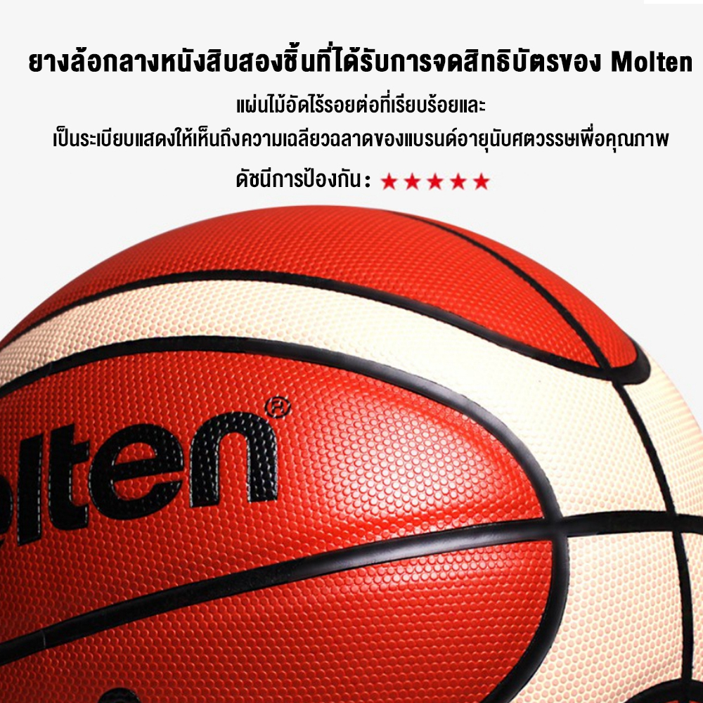 ข้อมูลประกอบของ OneTwoFit GG7X รุ่นลูกบาสเก็ตบอล Basketball Molten ขนาด 7 พร้อมส่งไทย