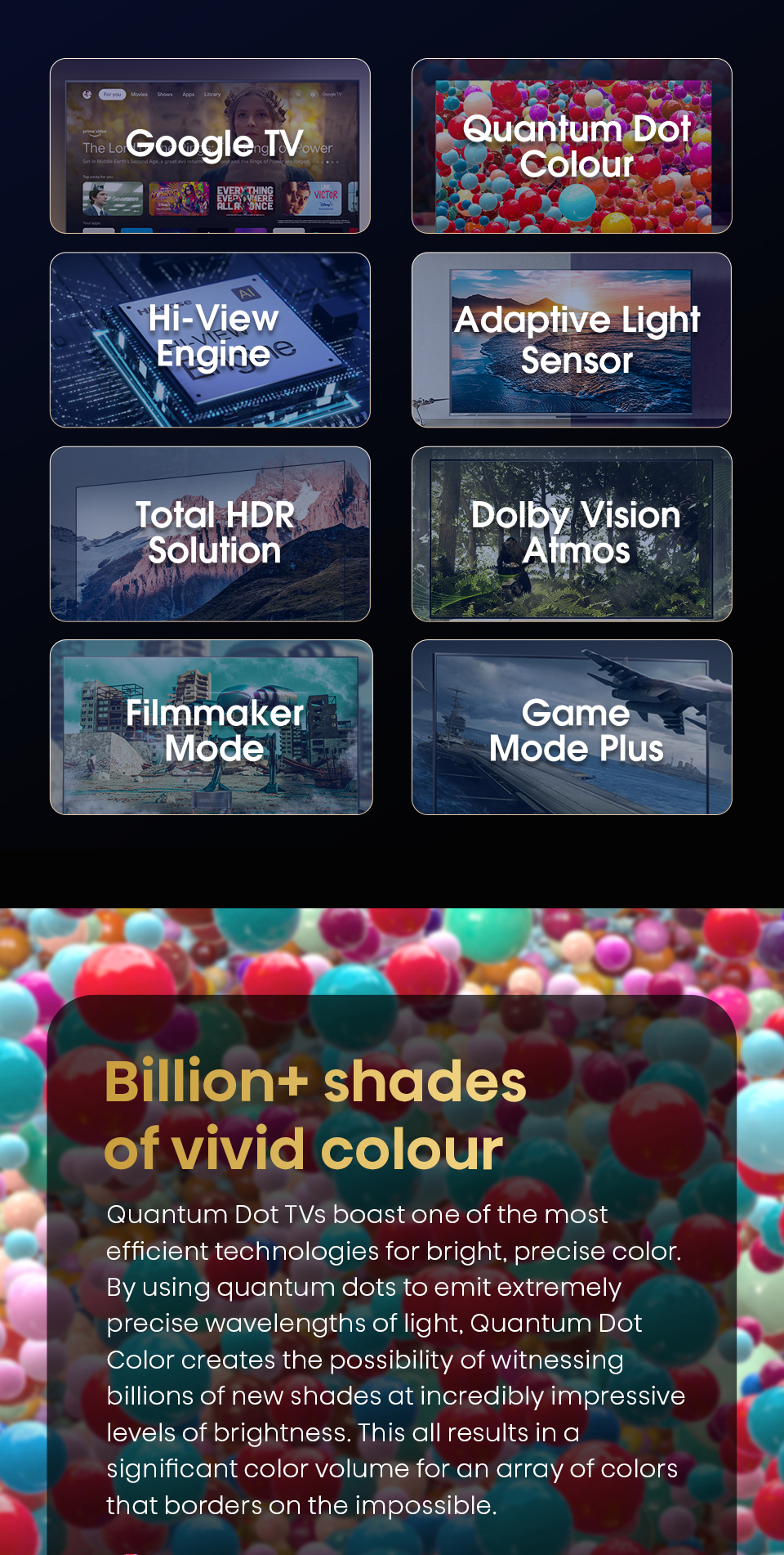 Hisense TV 43EU6K ULED 4K Google TV Quantum Dot MEMC Netflix & Youtube Wifi 2.4 & 5Ghz /DVB-T2 / USB2.0 / HDMI /AV