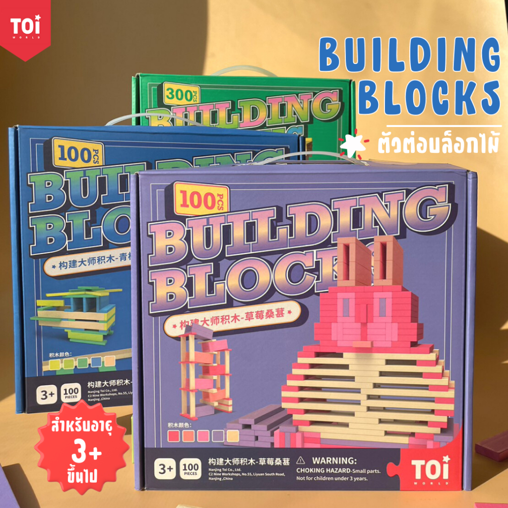 TOi ตัวต่อบล็อกไม้ BUILDING BLOCKS ของเล่นเสริมพัฒนาการสำหรับเด็ก 3 ขวบ ...