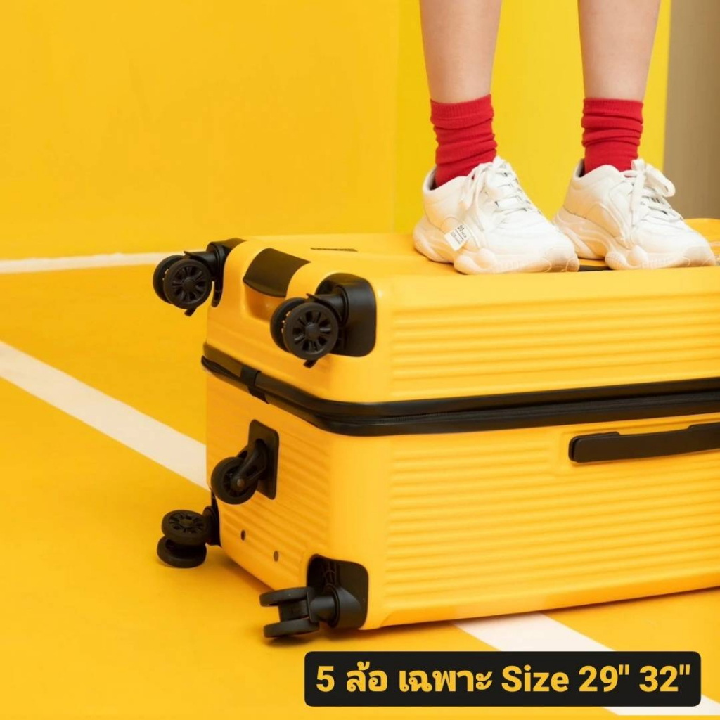Tpartner รุ่น Sport Max กระเป๋าเดินทางทรงถัง PC100% 5 ล้อสปริงโช้ค ดีไซน์สปอร์ต จุเยอะพิเศษ