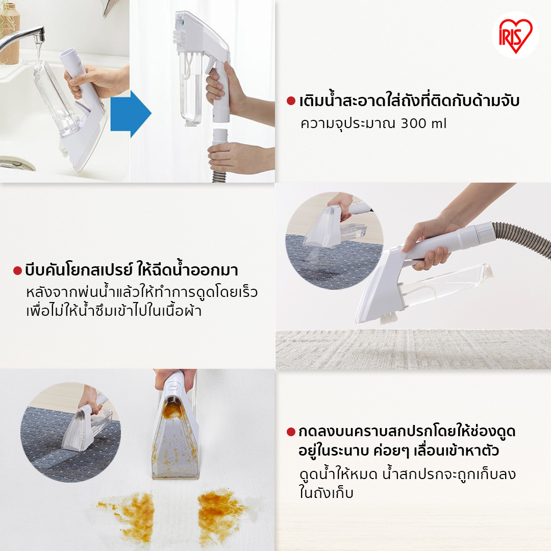 IRIS OHYAMA RNS-300 เครื่องทำความสะอาดพรม เบาะผ้า เฟอร์นิเจอร์ผ้า ไอริส โอยามะ
