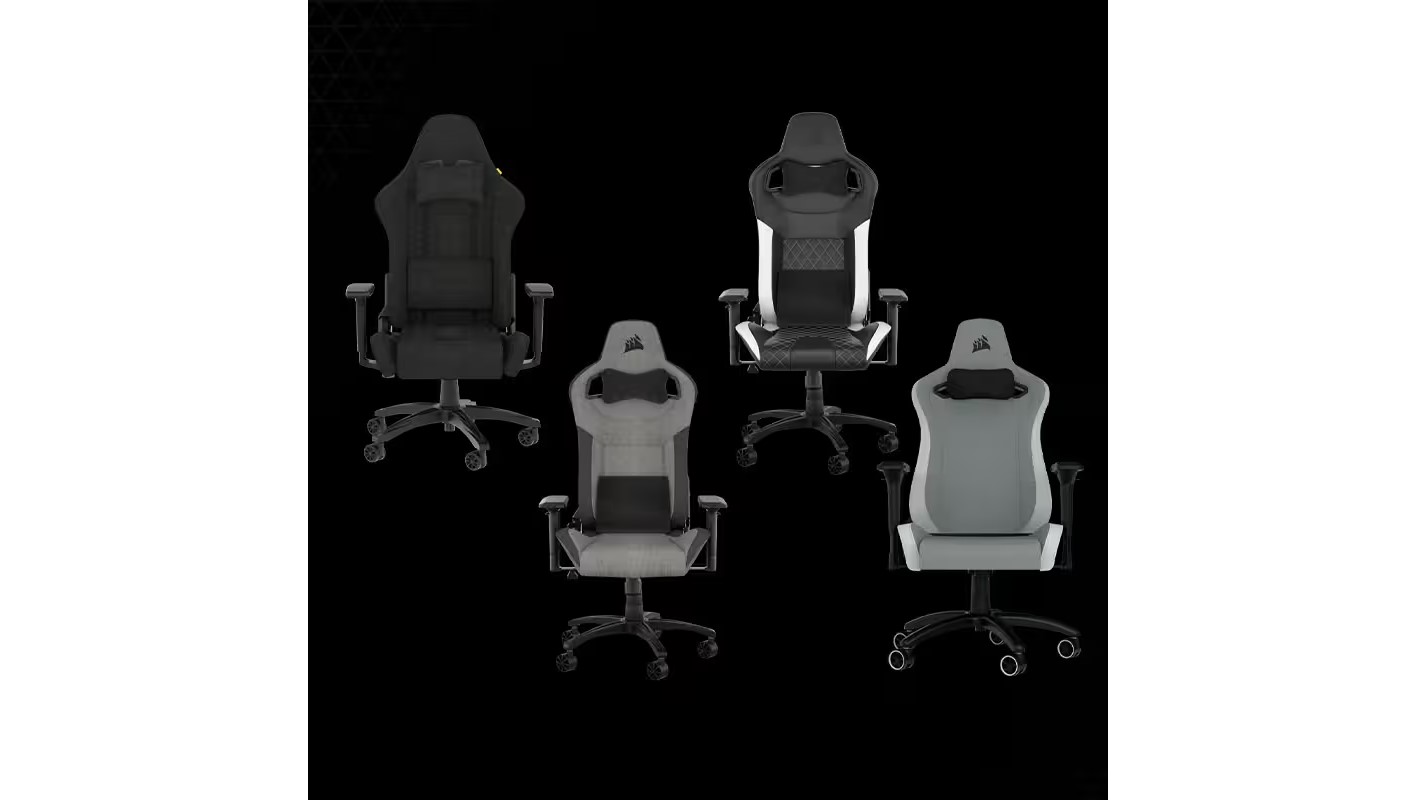 CORSAIR Chair รุ่น TC100 RELAXED Gaming Chair E-Sport เก้าอี้สีเทา เก้าอี้พนักพิงสูง ลดอาการปวดเมื่อย เก้าอี้เบาะ นุ่ม เกรดพรีเมี่ยม - Fabric Black/Grey