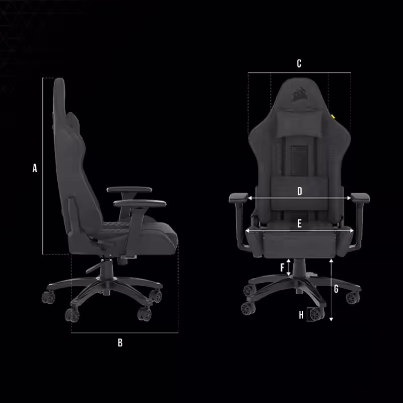CORSAIR Chair รุ่น TC100 RELAXED Gaming Chair E-Sport เก้าอี้สีเทา เก้าอี้พนักพิงสูง ลดอาการปวดเมื่อย เก้าอี้เบาะ นุ่ม เกรดพรีเมี่ยม - Fabric Black/Grey