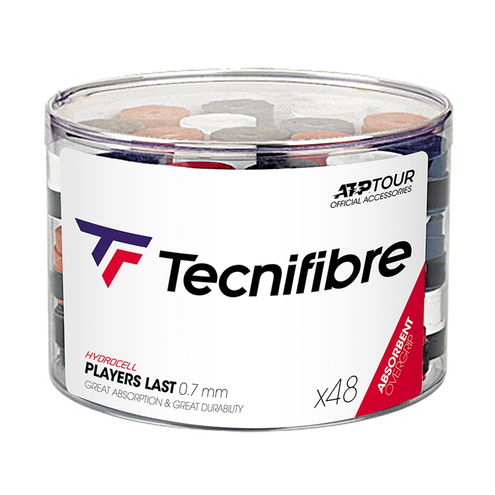 ข้อมูลเกี่ยวกับ Tecnifibre เทปพันด้าม/กริ๊ปพันด้ามไม้เทนนิส Players Last x48 Overgrips Tape Racket Tennis (4สี)