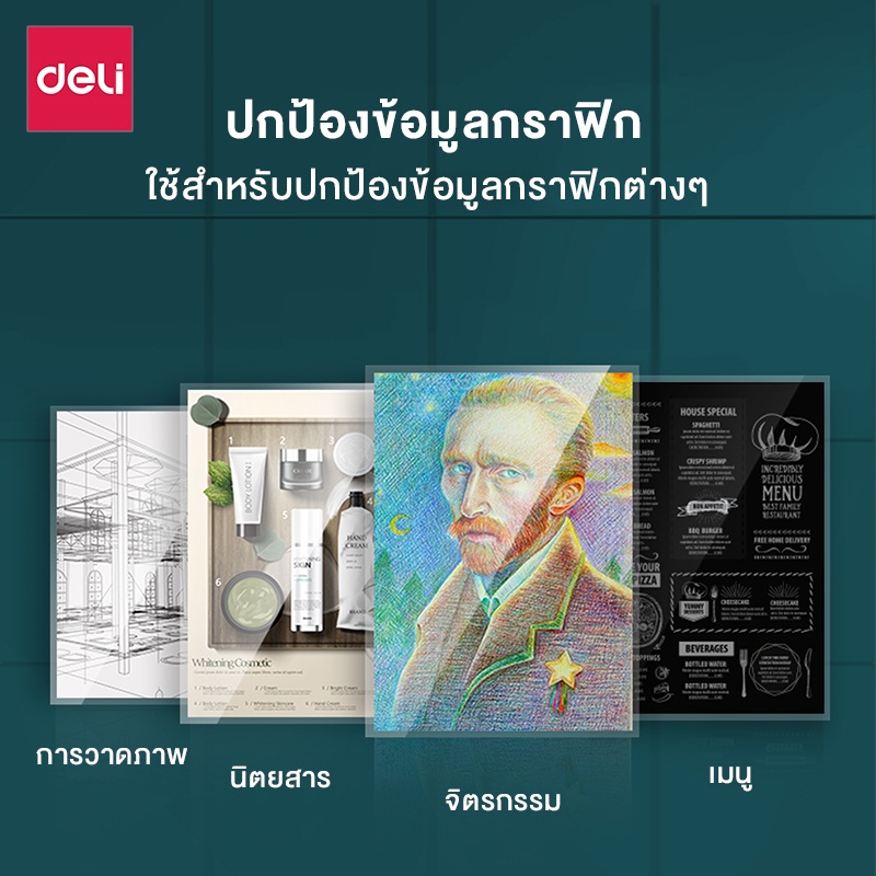 Deli รุ่น E2132 และ E14378 และ E14379 เครื่องเคลือบบัตร เครื่องเคลือบเอกสาร A4 320 มม./นาที Laminator