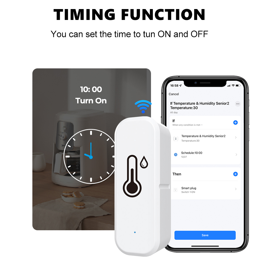 SMATRUL smart Tuya WiFi Temperature and Humidity Sensor TH08 เซ็นเซอร์ ...