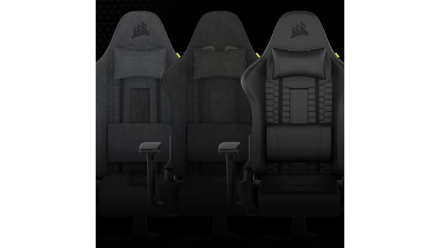 CORSAIR Chair รุ่น TC100 RELAXED Gaming Chair E-Sport เก้าอี้สีเทา เก้าอี้พนักพิงสูง ลดอาการปวดเมื่อย เก้าอี้เบาะ นุ่ม เกรดพรีเมี่ยม - Fabric Black/Grey