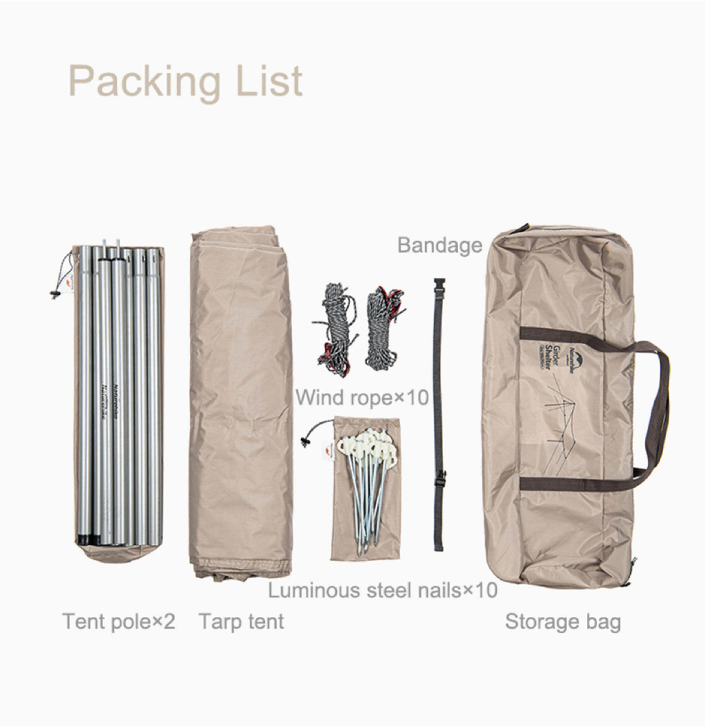 Naturehike เต็นท์กันแดด สำหรับหลายคน เต็นท์กันฝน น้ำหนักเบา ตั้งแคมป์กลางแจ้ง