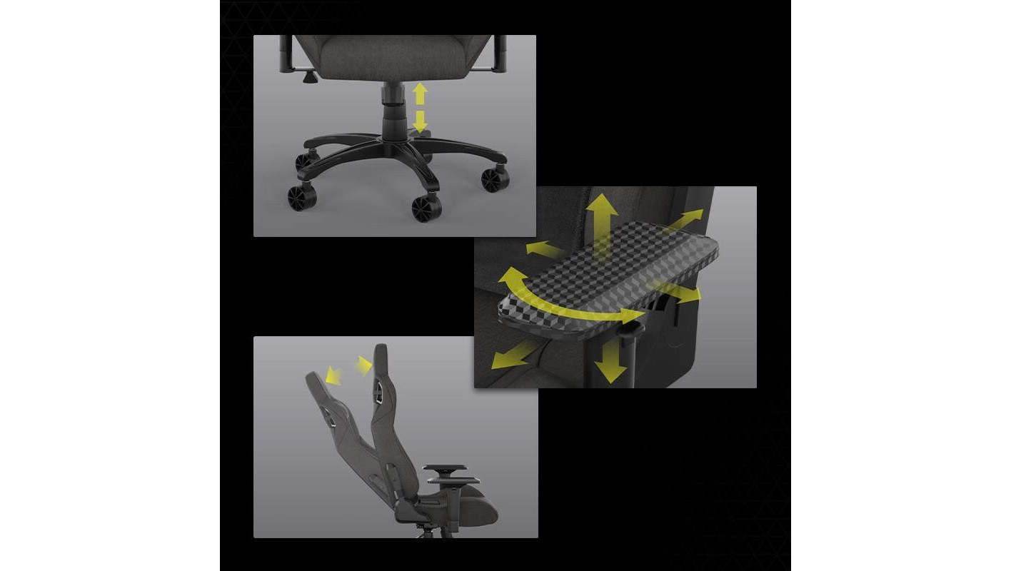 CORSAIR Chair รุ่น T3 RUSH Gaming Chair E-Sport เก้าอี้สีดำ เก้าอี้เกมมิ่งเพื่อสุขภาพ นุ่มสบาย ตามหลักสรีระศาสตร์ เก้าอี้เบาะ นุ่ม ลดอาการปวดเมื่อย เก้าอี้พนักพิงสูง เกรดพรีเมี่ยม — Charcoal