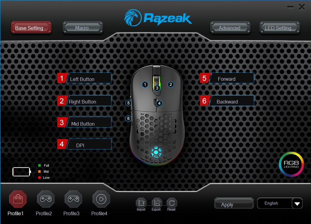 Razeak SYWW8 เมาส์เกมมิ่งไร้สาย 2.4G/ Bluetooth5.0 /Wired Triple ชาร์จ ...