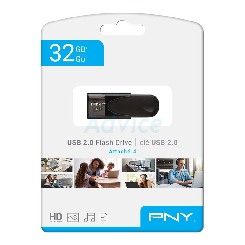 เกี่ยวกับสินค้า PNY 32GB Flash Drive Attache4 Colorful Black