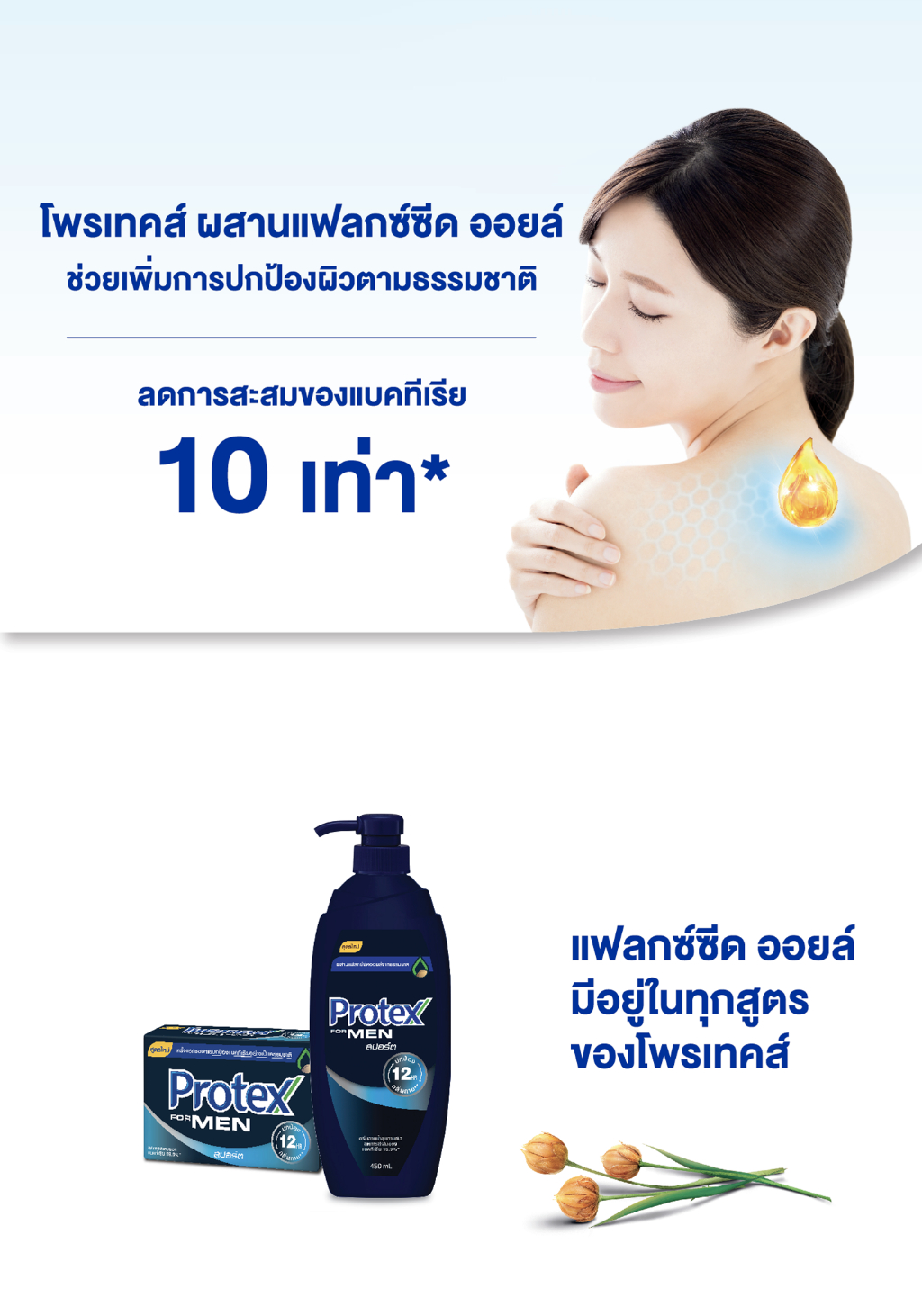 ลองดูภาพสินค้า Protex โพรเทคส์ ฟอร์เมน สปอร์ต 450 มล. ขวดปั๊ม รวม 4 ขวด ให้ความรู้สึกสะอาดสดชื่น (ครีมอาบน้ำ) Protex For Men Sport Shower Cream 450 ml Pump x4