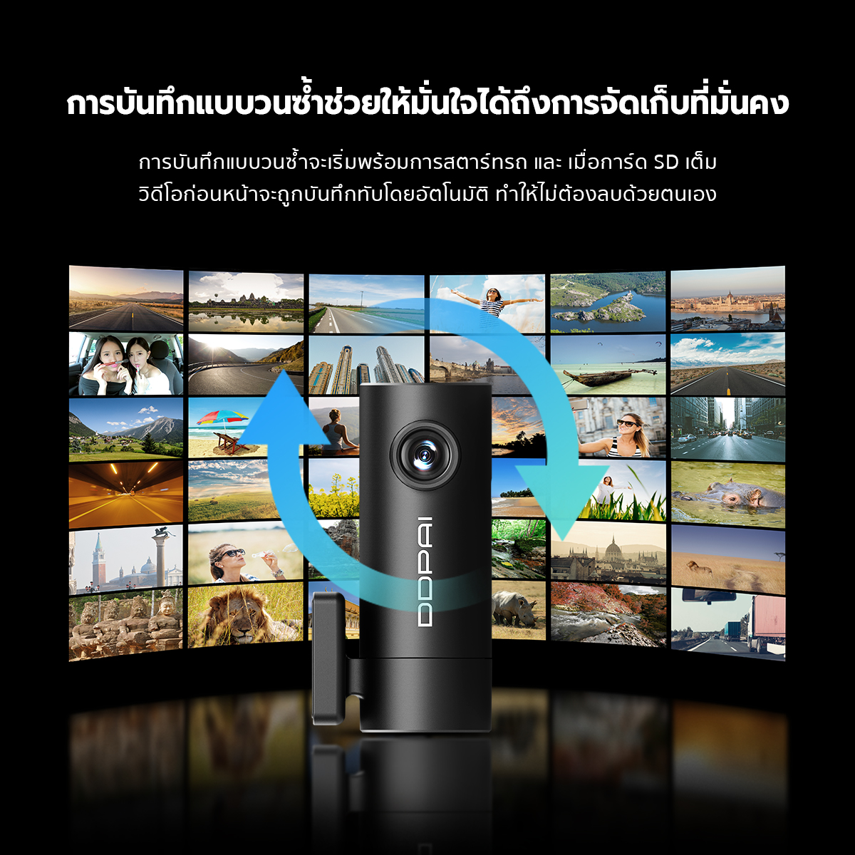DDPAI MINI Pro กล้องติดรถยนต์ Dash Cam 1296P HD เมนูภาษาไทย รับประกันศูนย์ไทย 1ปี wifi กล้องติดรถยนต์อัจฉริยะ