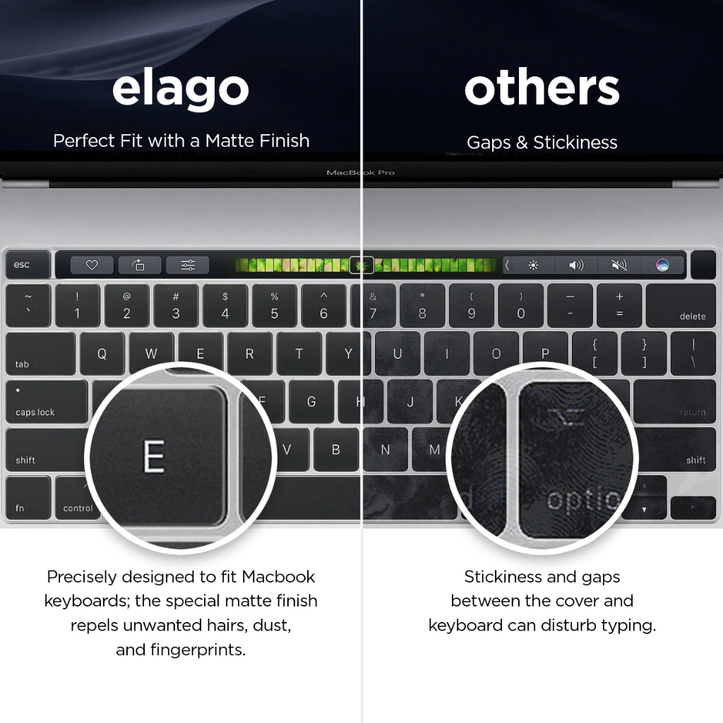 ข้อมูลเกี่ยวกับ elago (อีลาโก้) Ultra Thin Keyboard Skin - MacBook Pro 13" 14" 15" 16" M1,M2 with/without Touch Bar and Touch ID