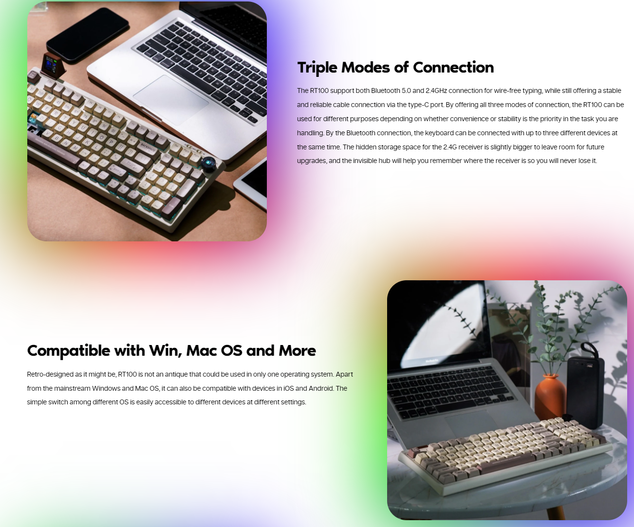 EPOMAKER RT100 / 95% Retro Mechanical Keyboard with Knob and Mini ...