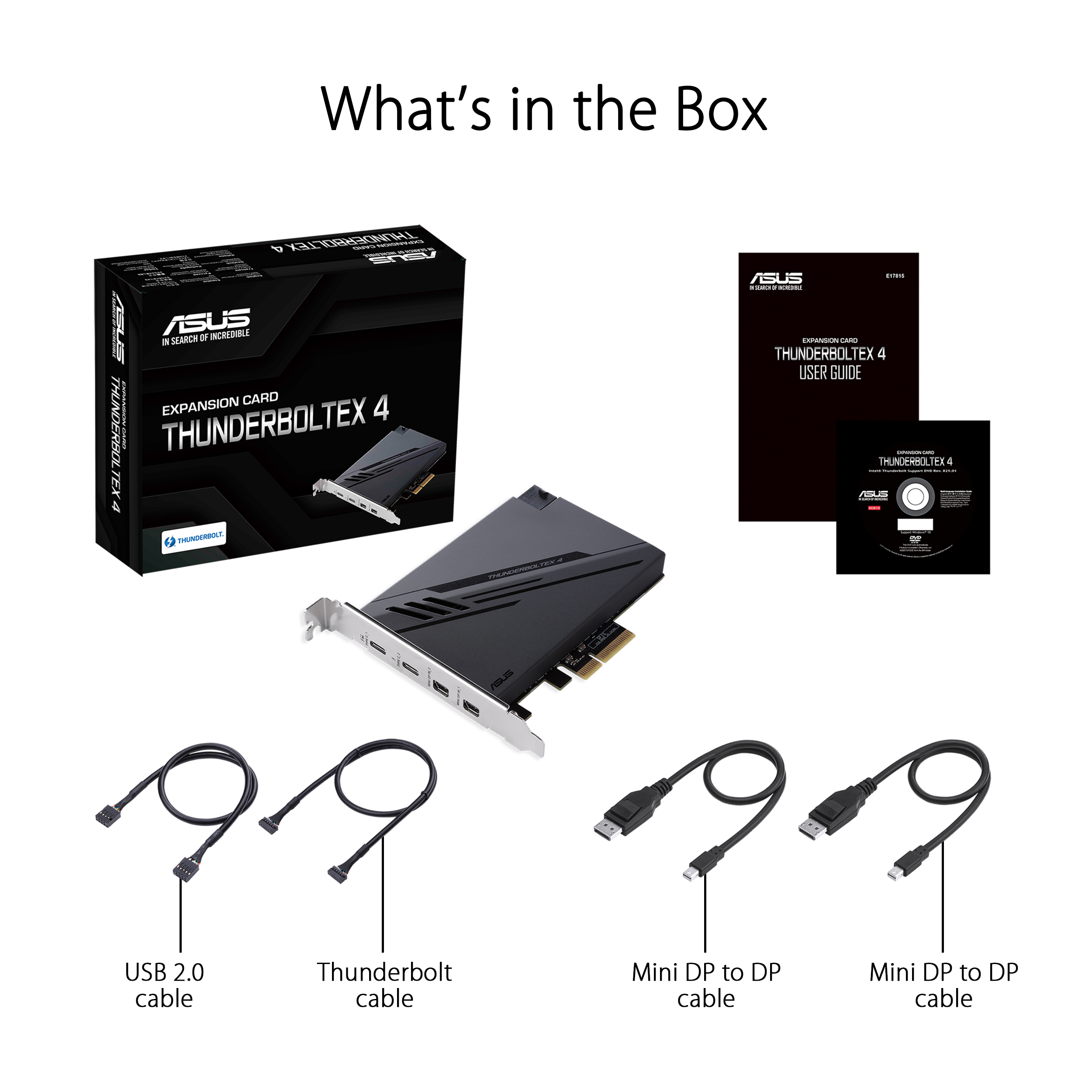 ASUS THUNDERBOLTEX 4 (90MC09P0-M0UAY0), ThunderboltEX 4 expansion card ...