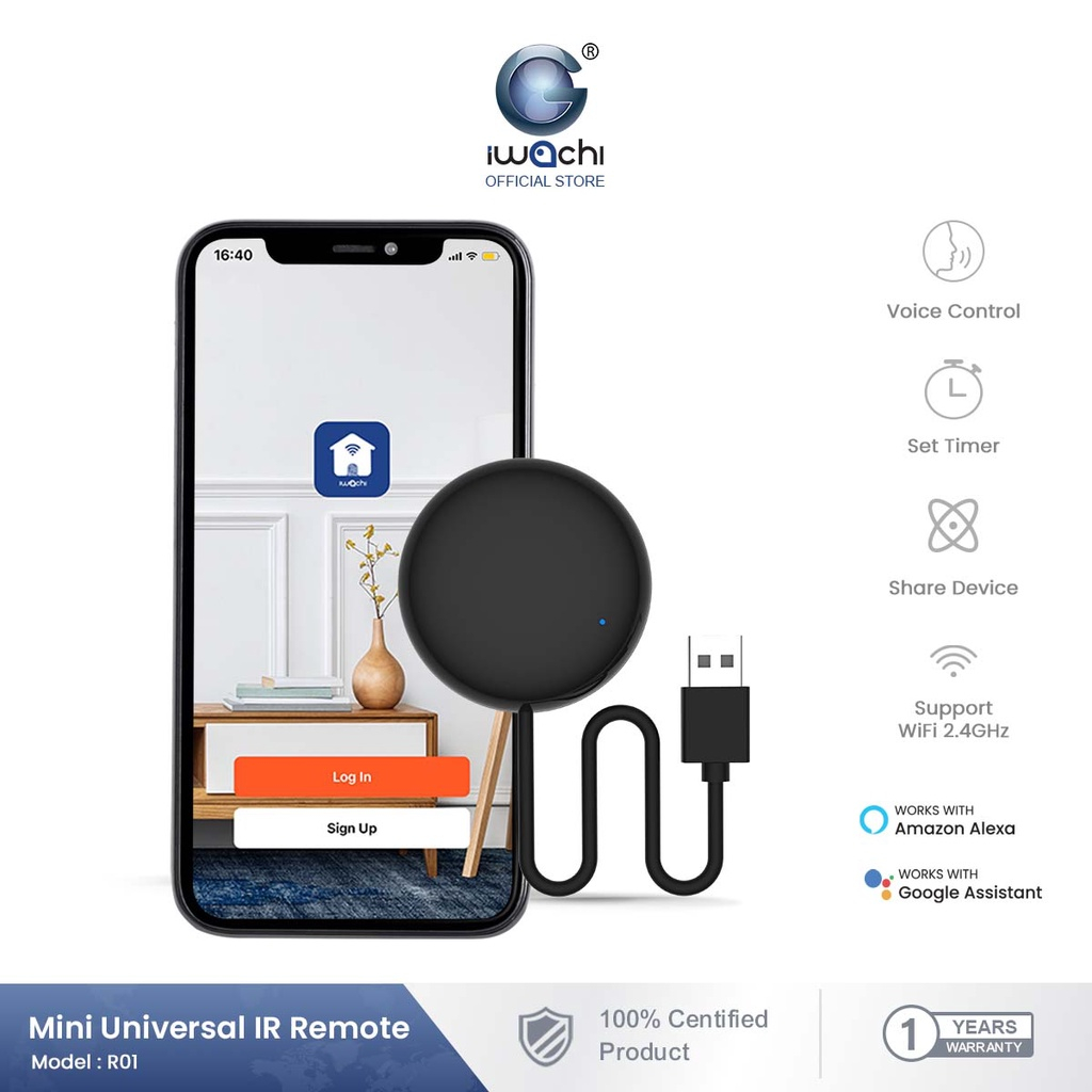 IWACHI สมาร์ทรีโมท Mini Universal IR Remote R01 สามาถควบคุมและสั่งการ ...