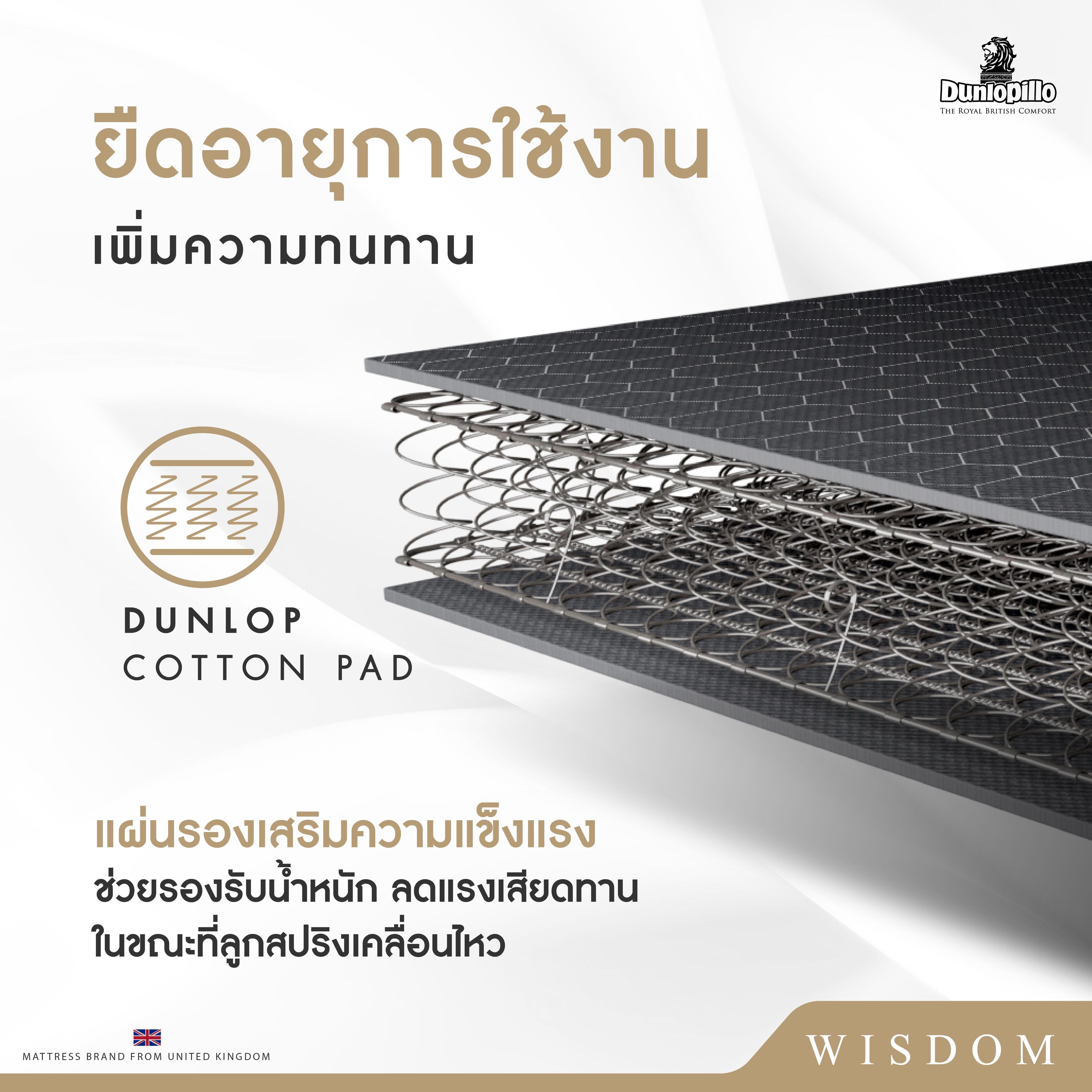 Dunlopillo รุ่น Wisdom ที่นอนยางพาราแท้ 100% เพื่อสุขภาพ ลดอาการปวดหลัง