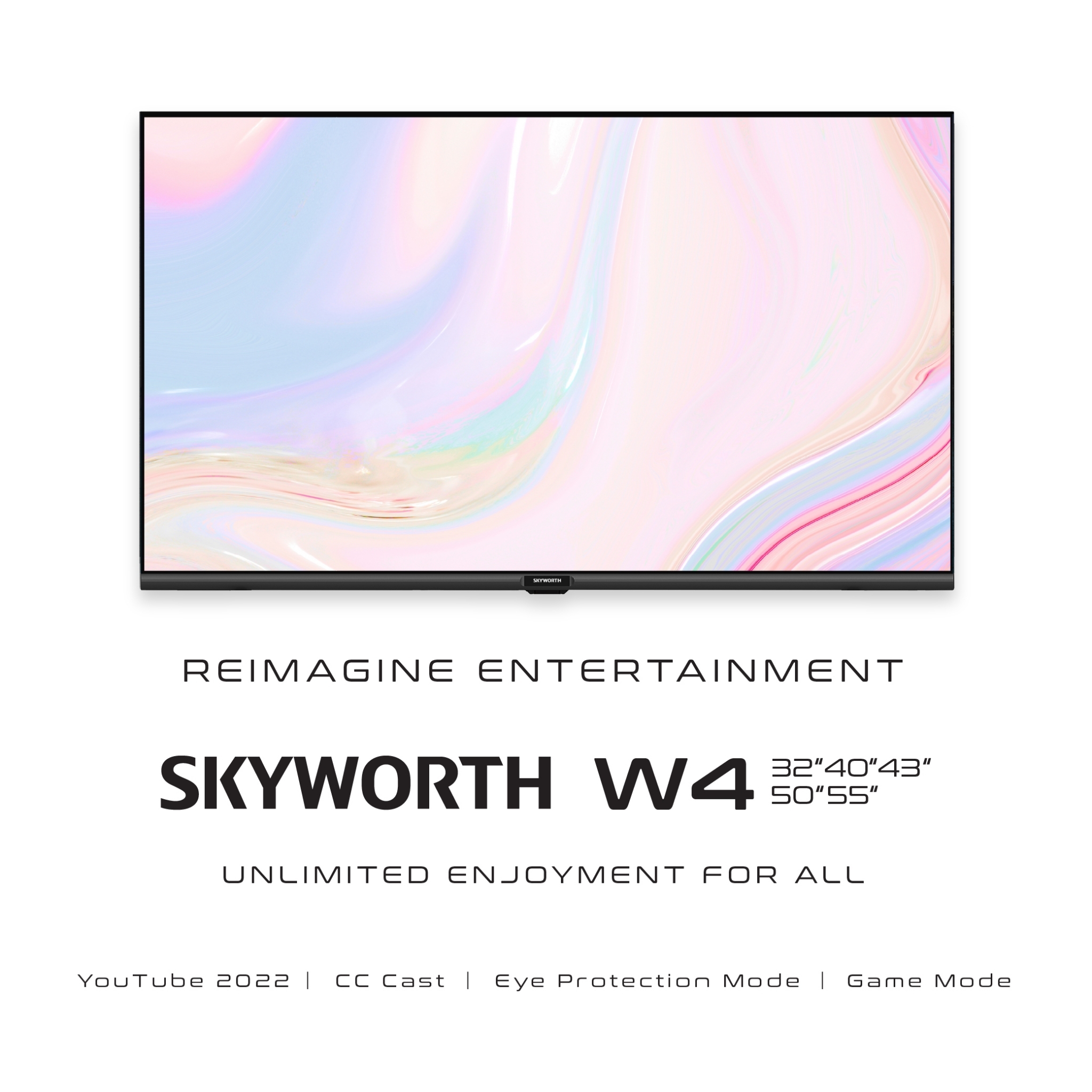 SKYWORTH ขนาด 50 นิ้ว Smart TV รุ่น 50W4 คมชัด 4K รองรับ WIFI Youtube Browser [รับประกัน 3 ปี + ส่งฟรีไม่มีขั้นต่ำ]