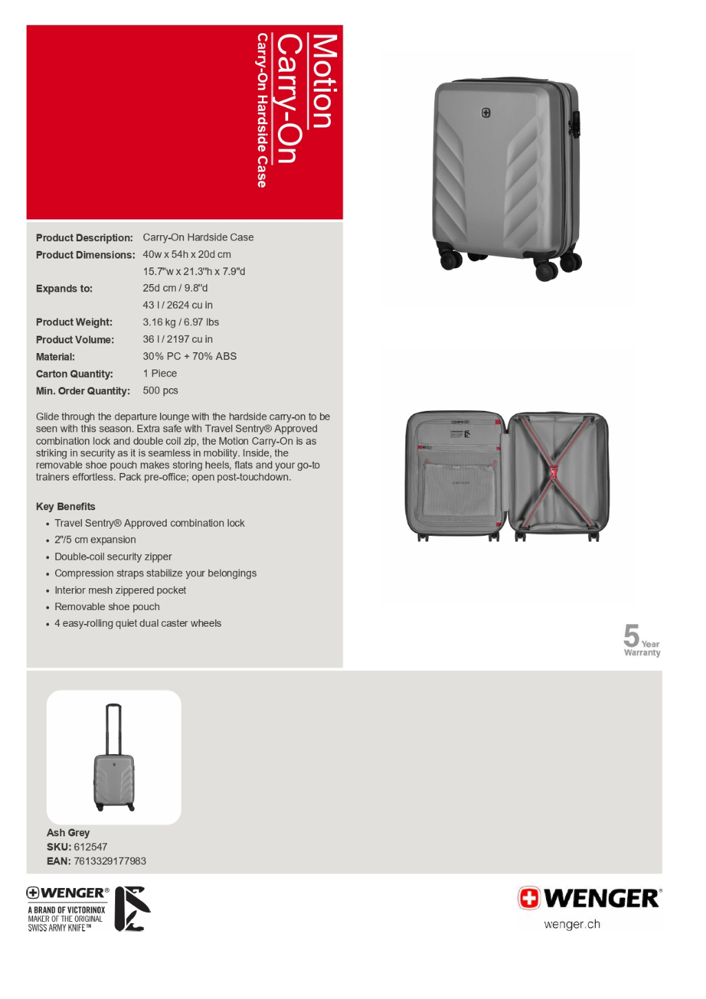 WENGER Motion Hardside Luggage/Hard Shell Suitcase กระเป๋าเดินทาง