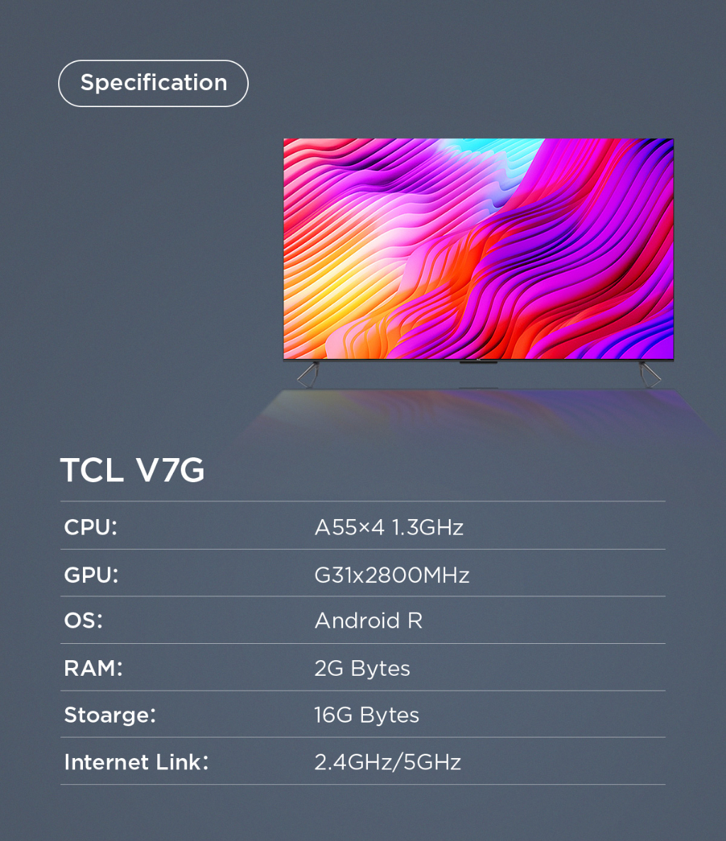 รูปภาพเพิ่มเติมเกี่ยวกับ ใหม่ TCL ทีวี 55 นิ้ว 4K Premium Google TV รุ่น 55V7G ระบบปฏิบัติการ Google/Netflix & Youtube & MEMC 60HZ-Wifi, WCG, Freesync, Dolby Vision & Atmos