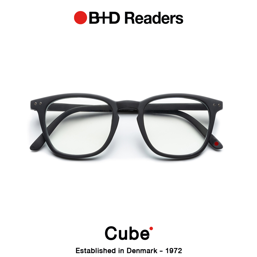 B+D แว่นสายตายาวกรองแสงคอมพิวเตอร์ รุ่น CUBE READER, MATT สี BLACK ดำ ...