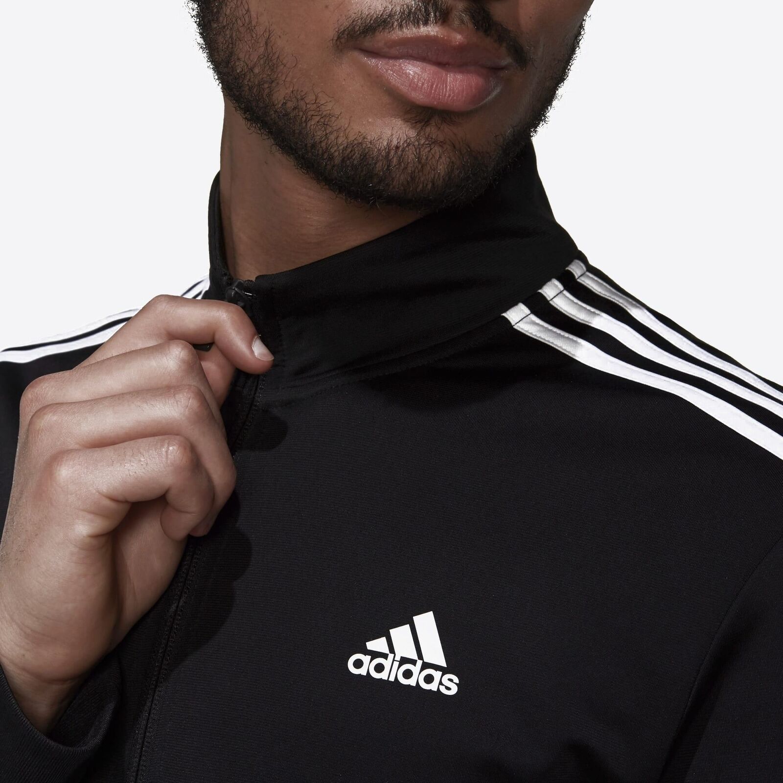 Adidas เสื้อแจ็คเก็ตผู้ชาย Essentials Warm-Up 3-Stripes Track Jacket ...