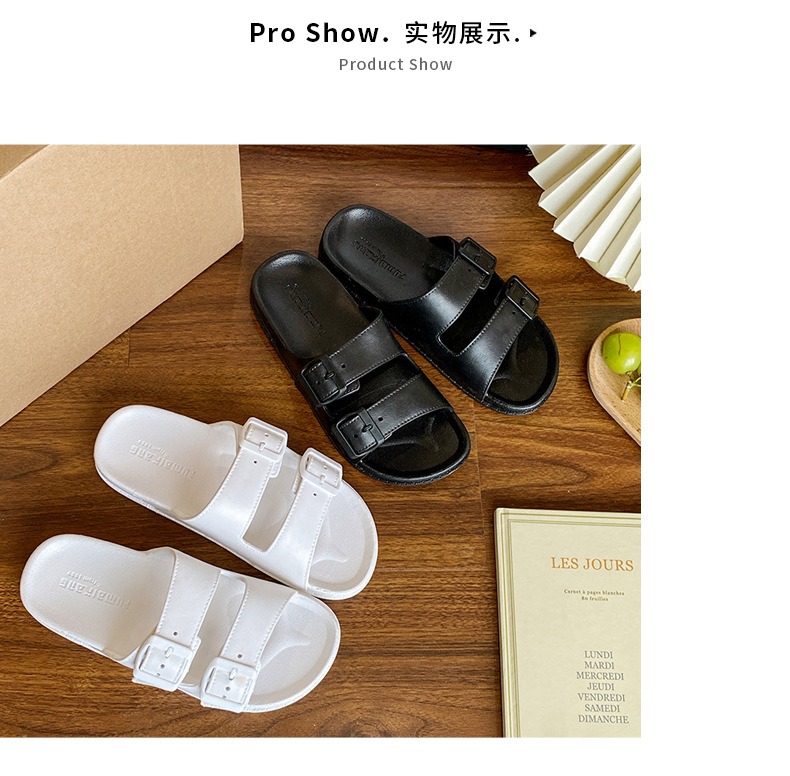 รูปภาพเพิ่มเติมของ QiaoYiLuo ใหม่ชายและหญิงเข็มขัดคู่ความคิดสร้างสรรค์รุ่นเกาหลีรองเท้าแตะ