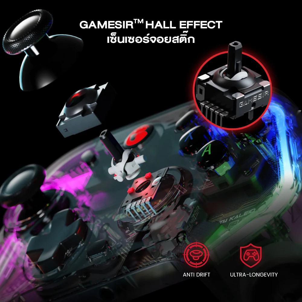 GAMESIR T4 Kaleid Wired Gamepad with Hall Effect for Nintendo PC Steam Android TV Box จอยเกมมีสาย
