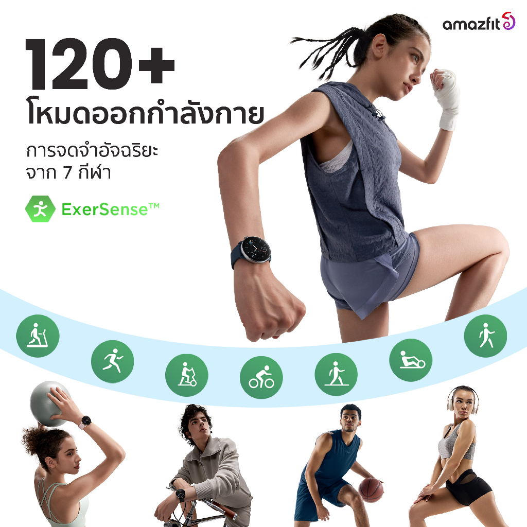Amazfit GTR Mini 43mm Smart Watch มี GPS แม่นยำ โหมดกีฬา 120+ แบตอึด 14 วัน ตรวจสุขภาพ 24 ชม. กันน้ำ 5ATM