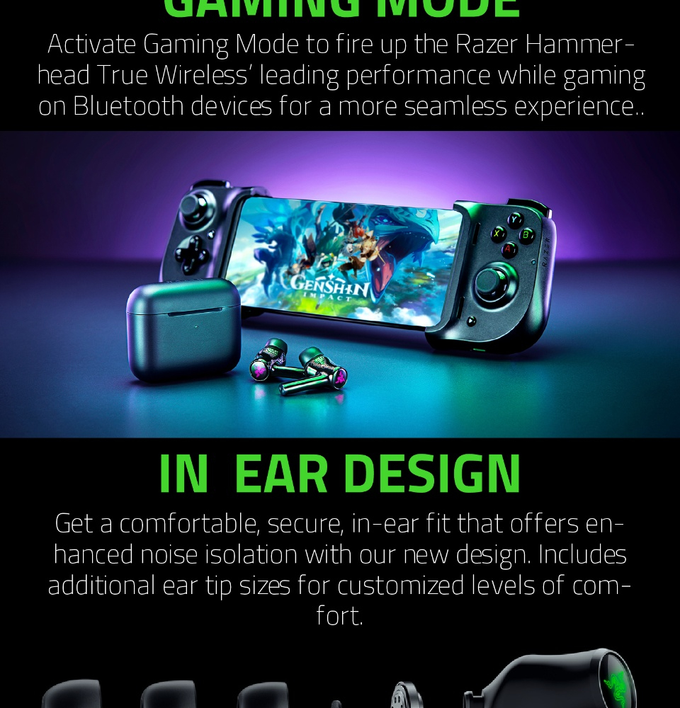 Razer Hammerhead True Wireless (2021) Wireless Low Latency