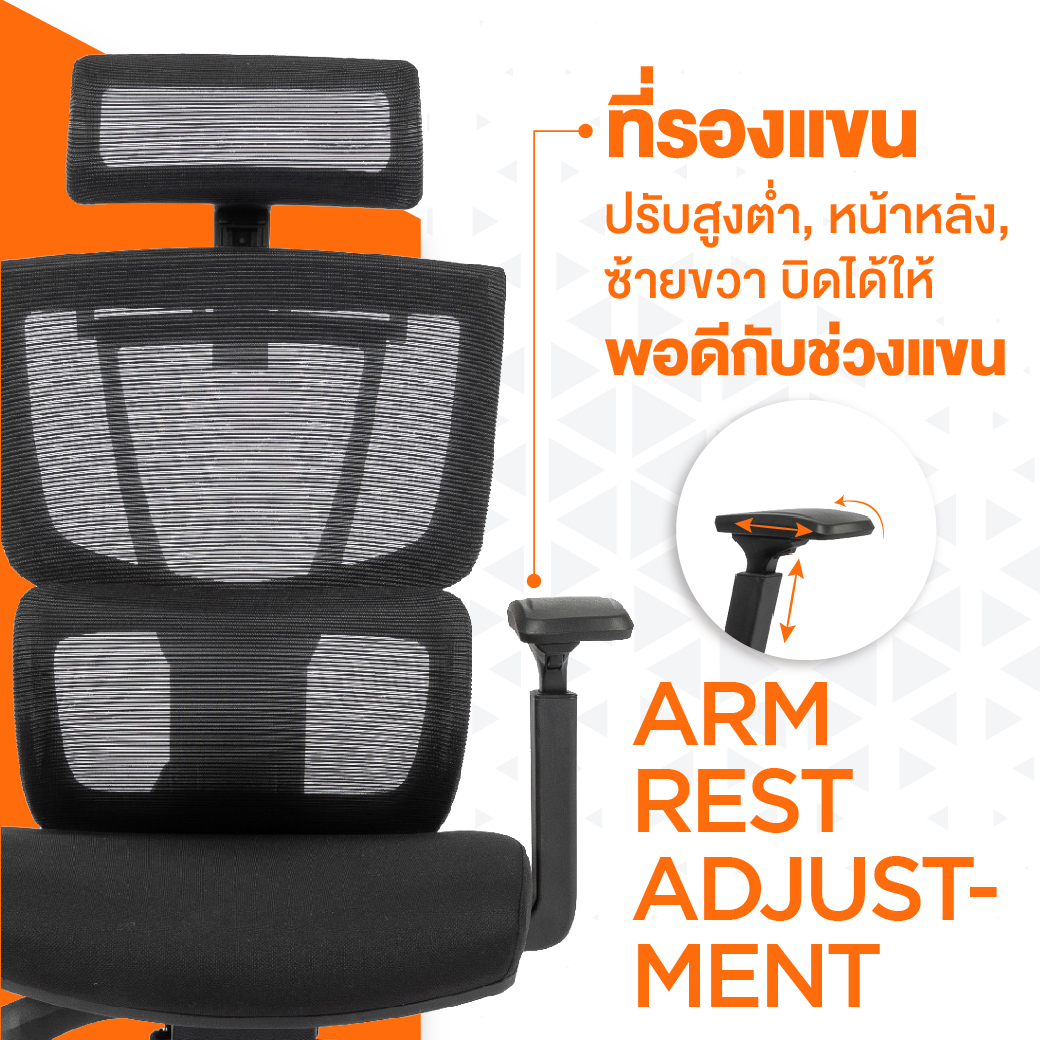 Ergotrend เก้าอี้เพื่อสุขภาพเออร์โกเทรน รุ่น DOLPH เก้าอี้สีดำ ระบายอากาศดีเยี่ยม นุ่มสบาย ตามหลักสรีระศาสตร์ Ergonomic เก้าอี้พนักพิงสูง ลดอาการปวดเมื่อย เกรดคุณภาพ