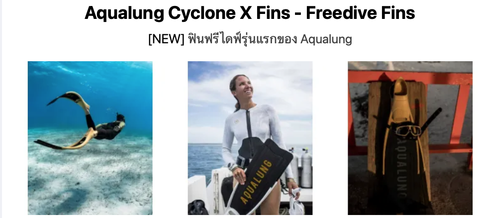 Aqualung Cyclone X Freediving Fins - ครีบดำน้ำ ฟินฟรีไดฟ์ รุ่น Cyclone ...