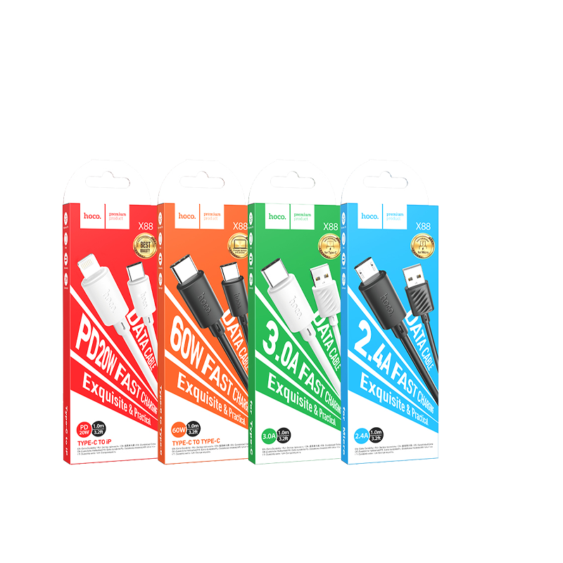 Hoco X88 สายชาร์จ Fast charge data cable ยาว1เมตร for Micro / for ϊρħ ...