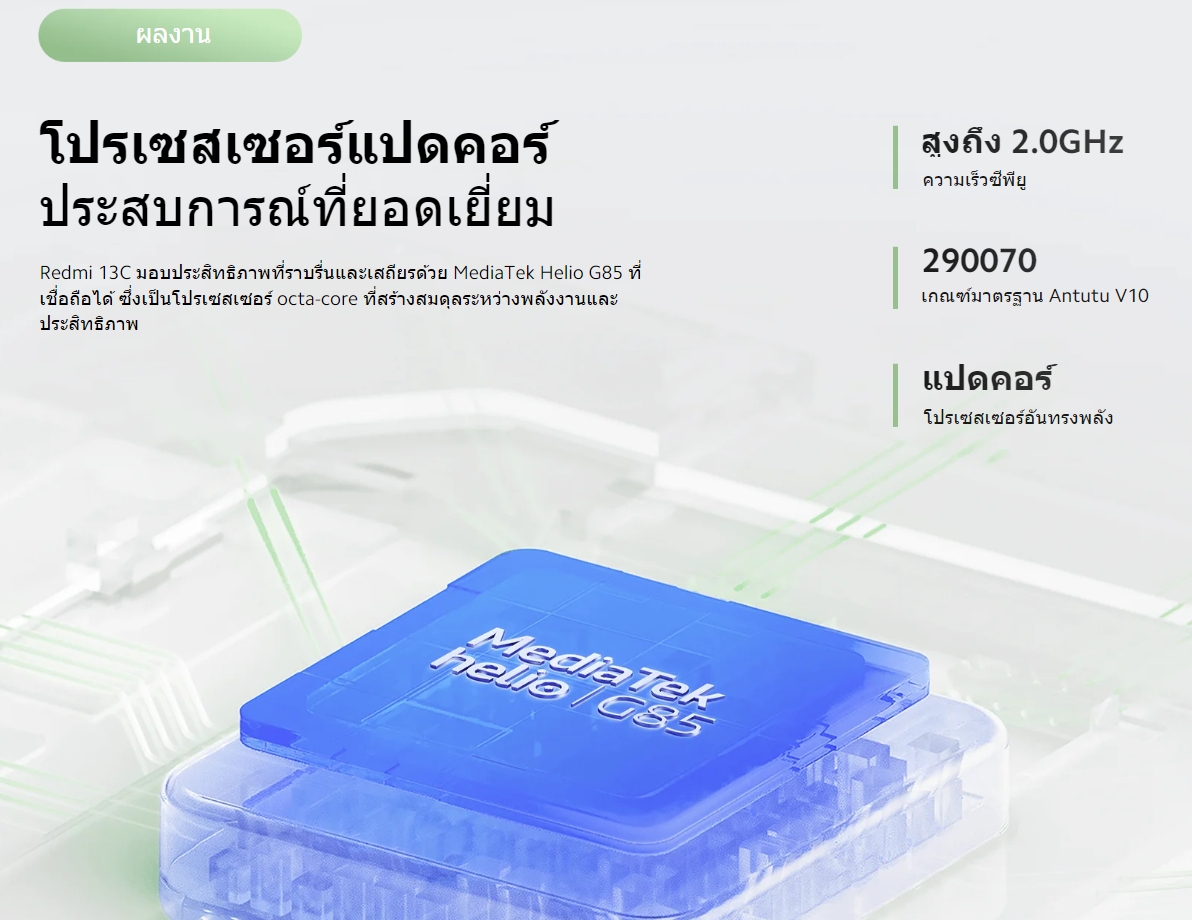Xiaomi Redmi 13C 8+256GB โทรศัพท์มือถือ แบตเตอรี่ 5000mAh รับประกัน 15 เดือน 90Hz FHD+