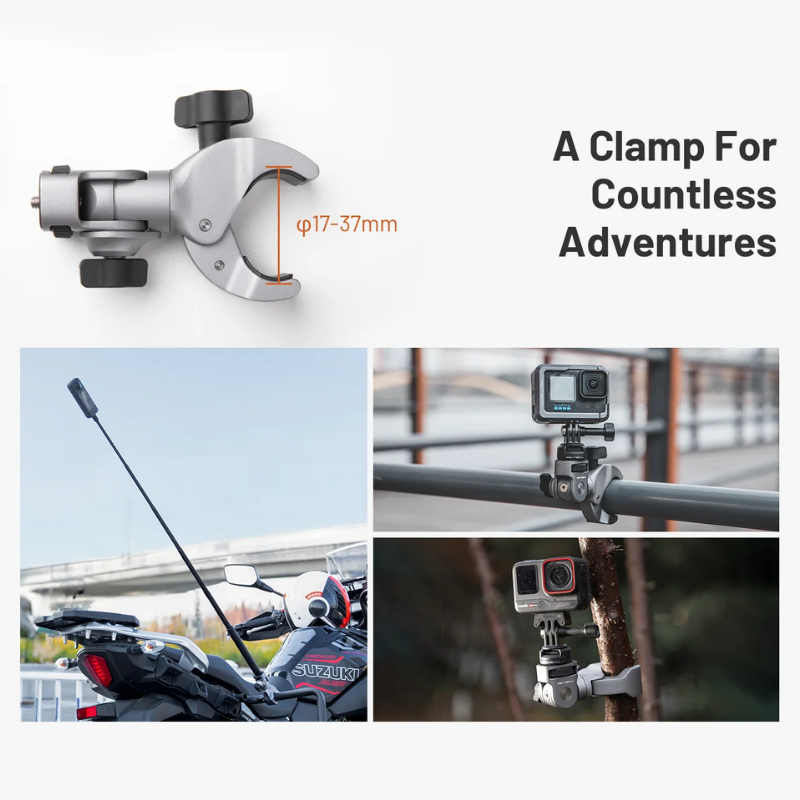 Support U-Bolt PGYTECH CapLock Pour Caméras Action - Compatible GoPro, DJI, Insta360 - Réglage 360° - Alliage Aluminium