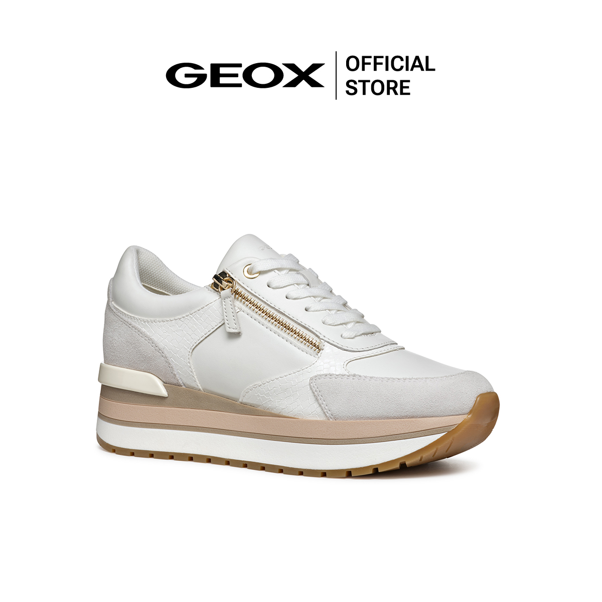 GEOX รองเท้าลำลองผู้หญิง รุ่น D NEW KENCY - WHITE/OFF WHITE FW24 ...